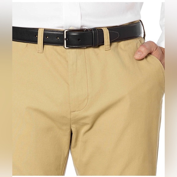 Men Tommy Hilfiger Pants Sz 32x32 Straight Leg Chino Khaki Casual Tailored Fit - Picture 2 of 9